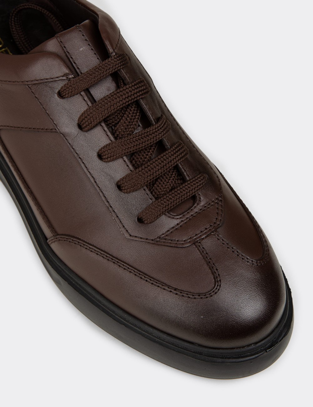 Men's Brown Leather Sneakers - 02015MKHVE01