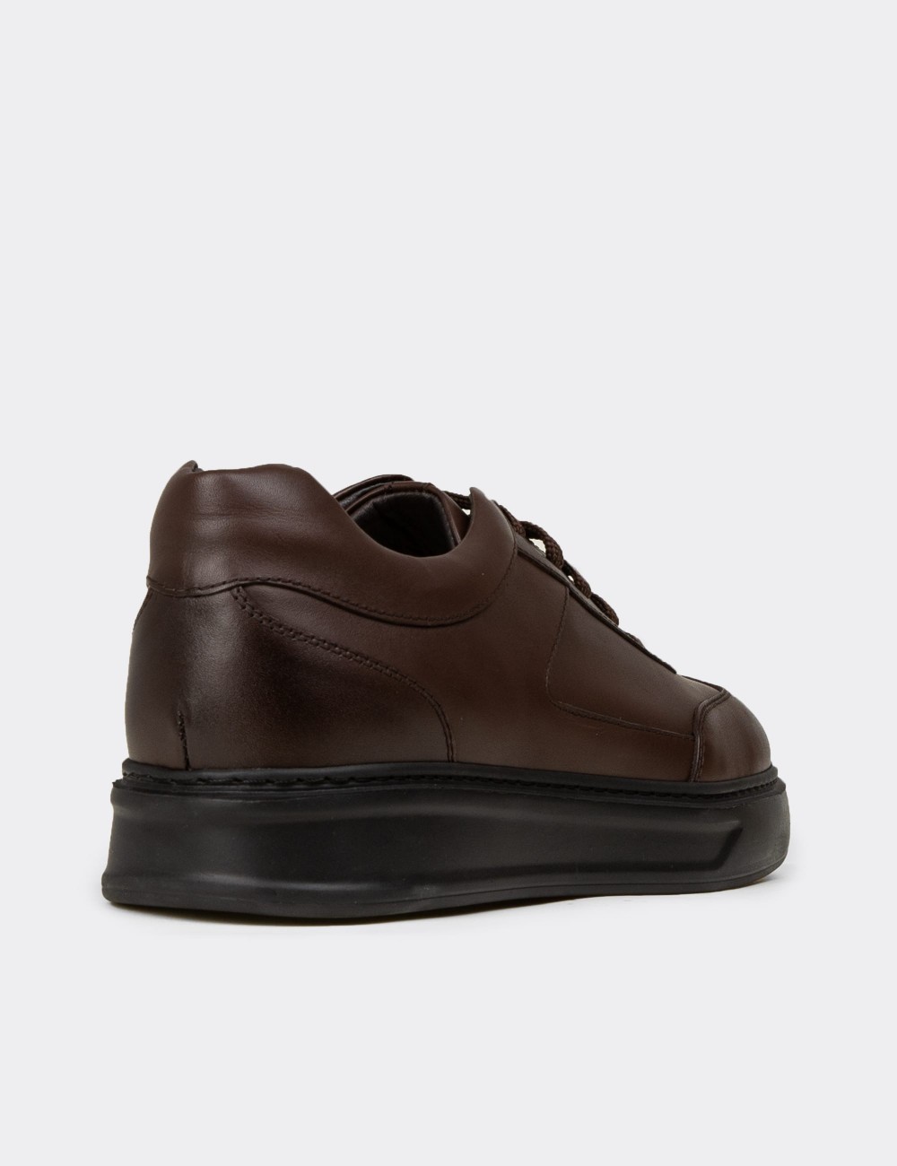 Men's Brown Leather Sneakers - 02015MKHVE01