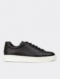 Men's Black Leather Sneakers