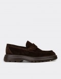 Men's Brown Suede Leather Loafers