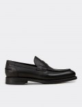 Men's Black Leather Loafers