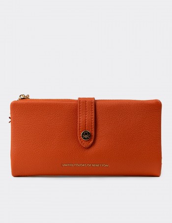 Women's Orange Wallet by Benetton - B1631ZTRCZ01