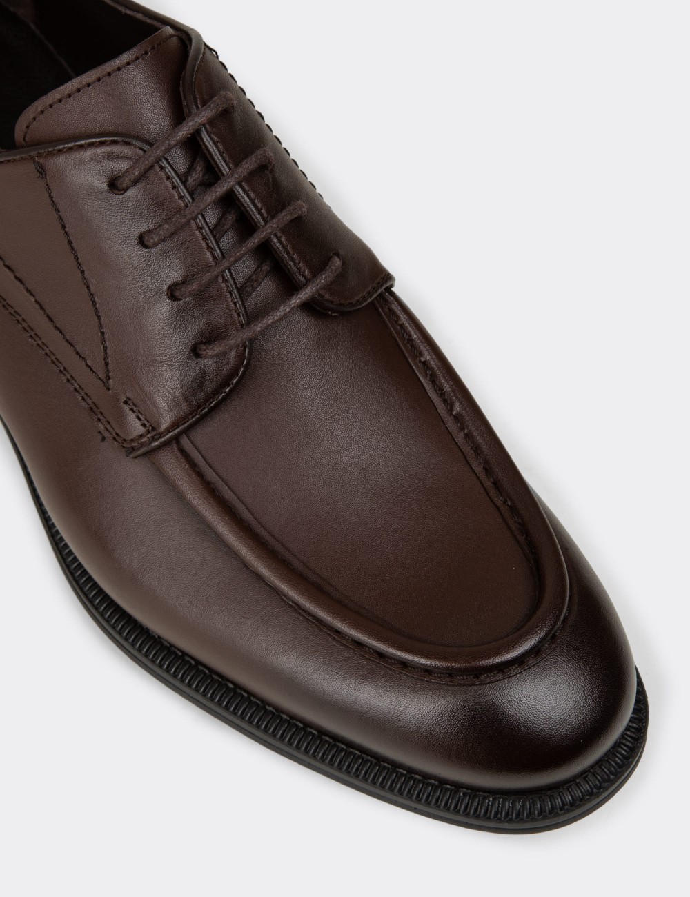 Men's Brown Leather Classic Footwear - 02023MKHVC01