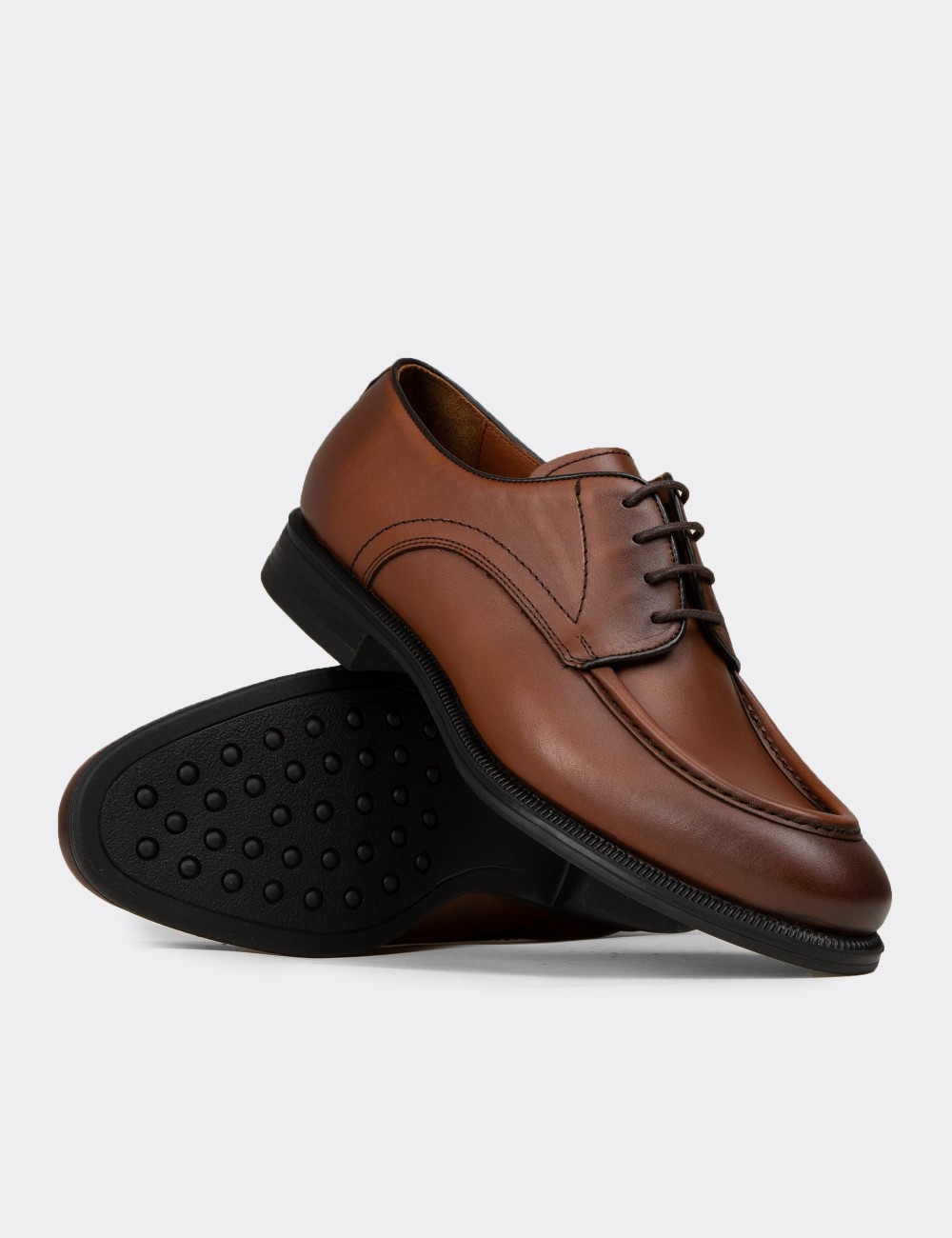 Men's Tan Leather Dress Shoes - 02023MTBAC01