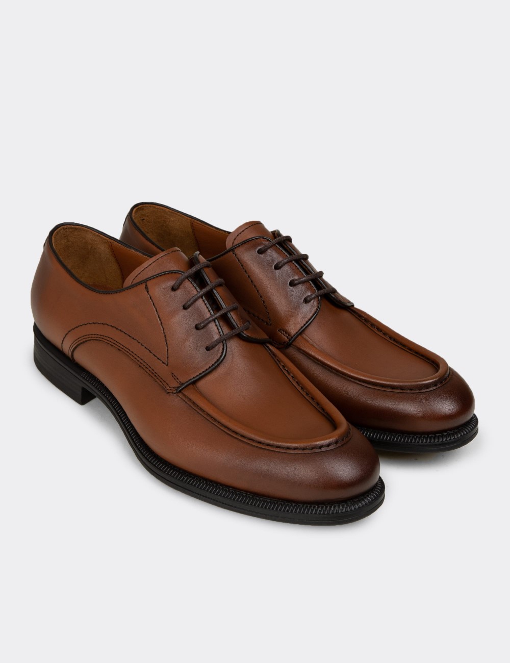 Men's Tan Leather Dress Shoes - 02023MTBAC01
