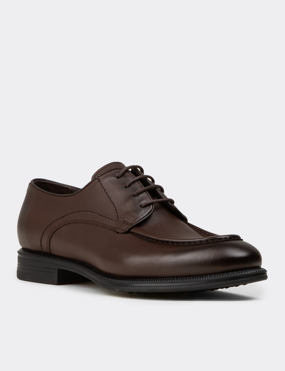 Men's Brown Leather Classic Footwear - 02023MKHVC01