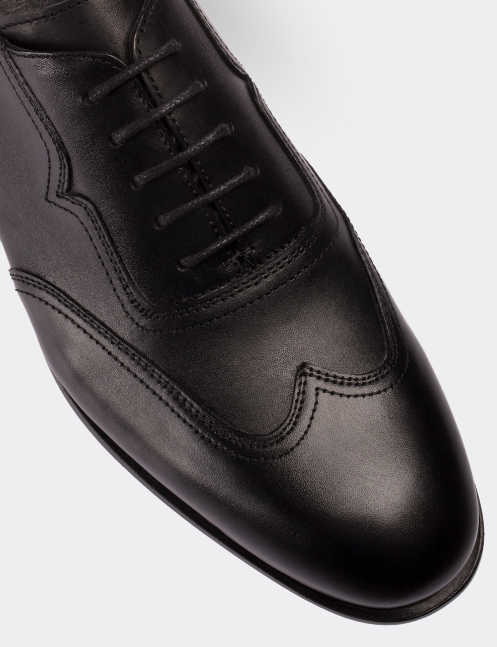 Black  Leather Classic Shoes - 01678MSYHC01