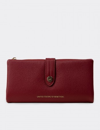 Women's Burgundy Wallet by Benetton - B1631ZBRDZ01