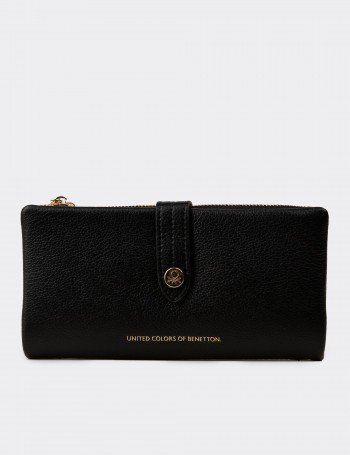Women's Black Wallet by Benetton - B1631ZSYHZ01