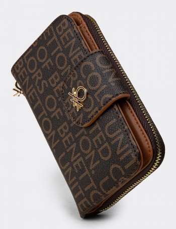 Women's Brown Wallet by Benetton - B1661ZKHVZ01