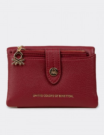 Women's Burgundy Wallet by Benetton - B1632ZBRDZ01
