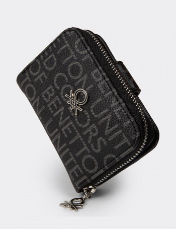 Women's Black Wallet by Benetton - B1659ZSYHZ01
