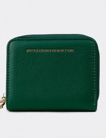 Women's Benetton Green Wallet - B1628ZYSLZ01
