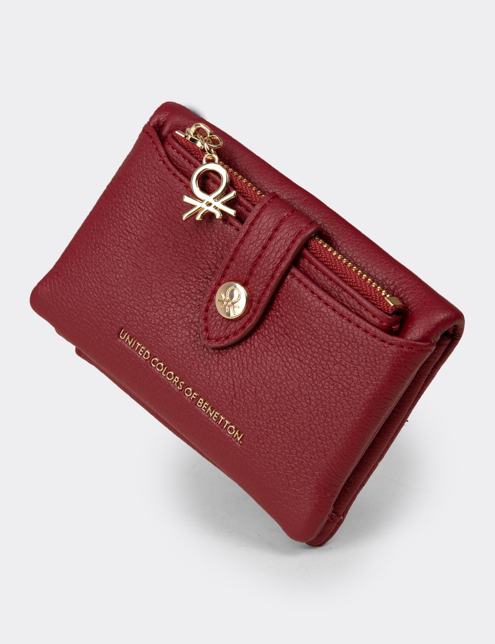 Women's Burgundy Wallet by Benetton - B1632ZBRDZ01