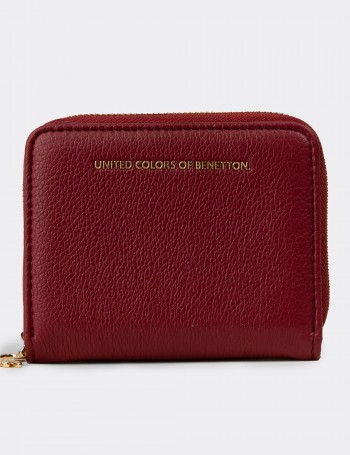 Women's Burgundy Benetton Wallet - B1628ZBRDZ01