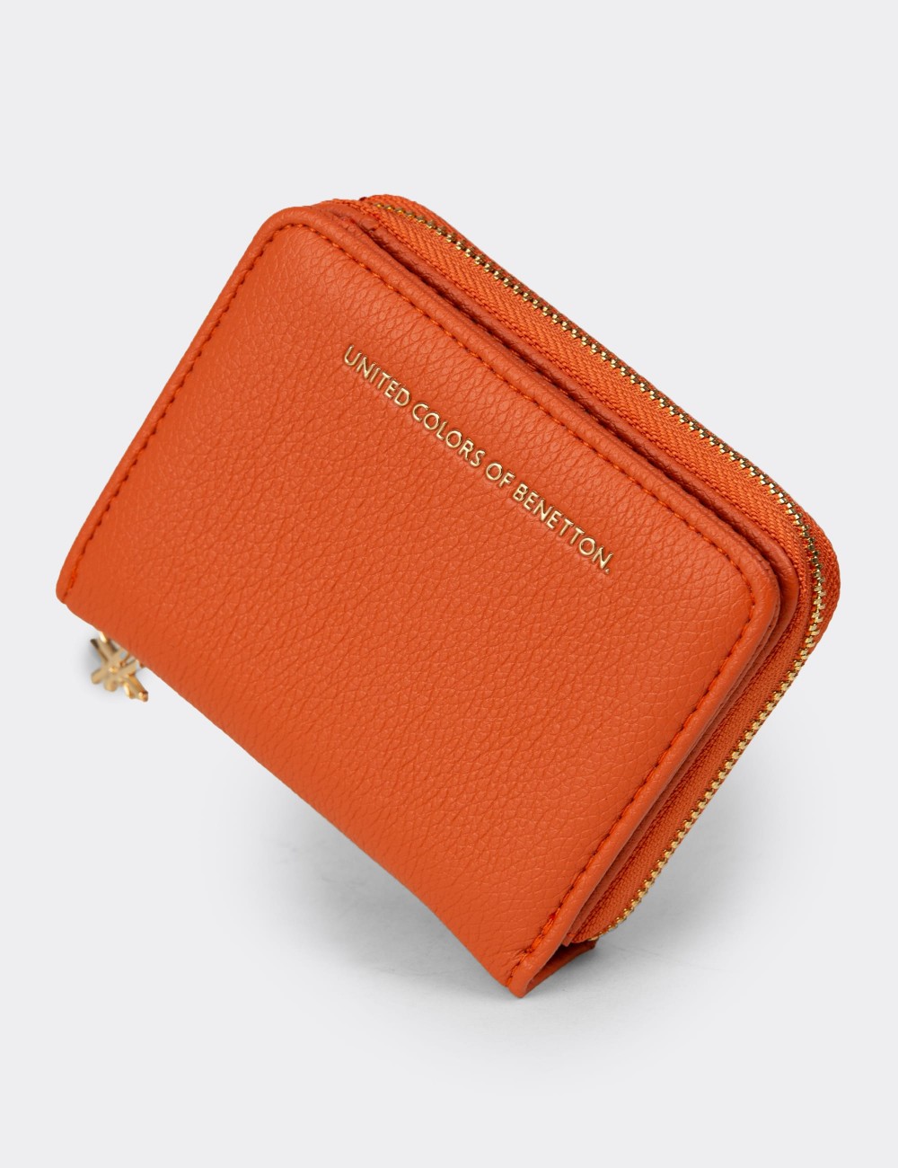 Women's Benetton Orange Wallet - B1628ZTRCZ01