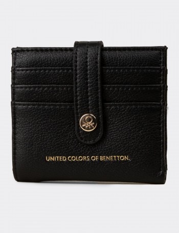 Women's Benetton Black Wallet - B1627ZSYHZ01