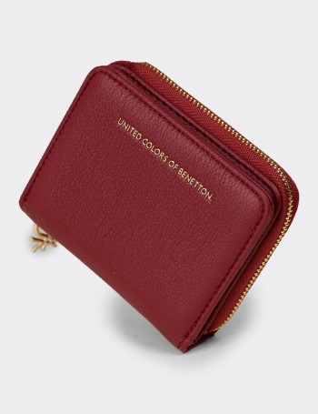 Women's Burgundy Benetton Wallet - B1628ZBRDZ01