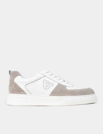 Men's White Leather Sneakers