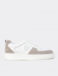 Men's White Leather Sneakers