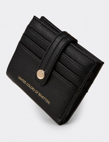Women's Benetton Black Wallet - B1627ZSYHZ01