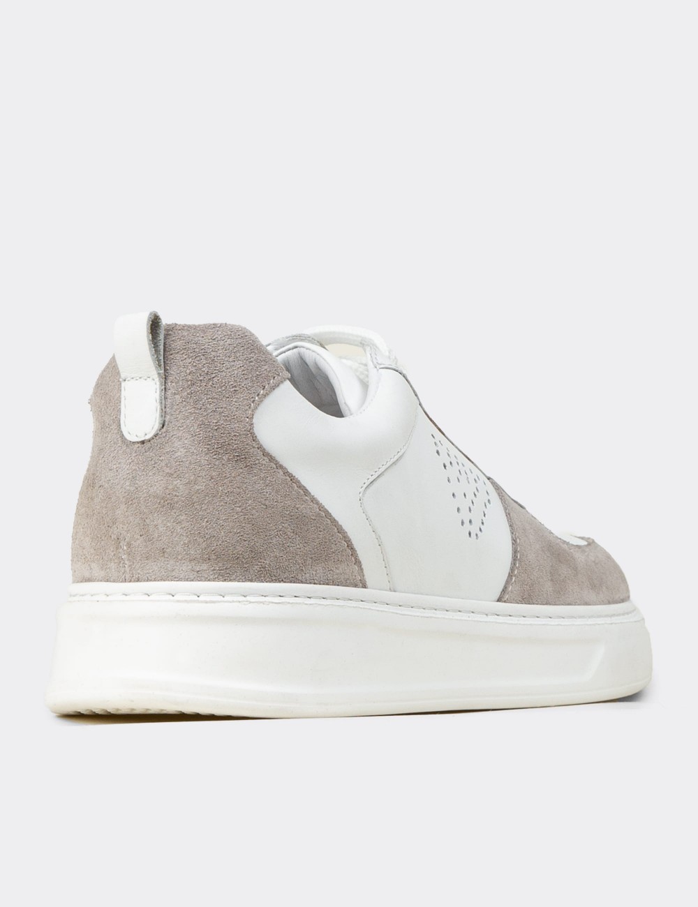 Men's White Leather Sneakers - 02014MBYZC01