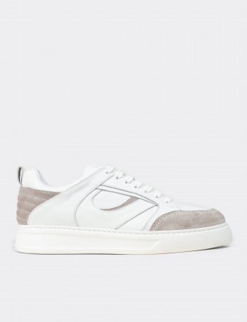 Men's White Leather Sneakers