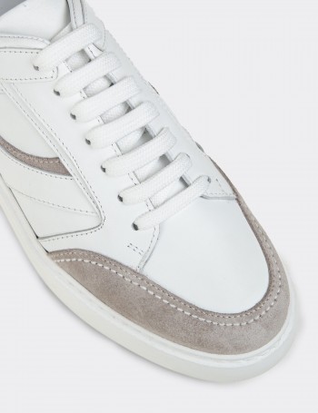 Men's White Leather Sneakers