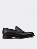 Men's Black Leather Loafers