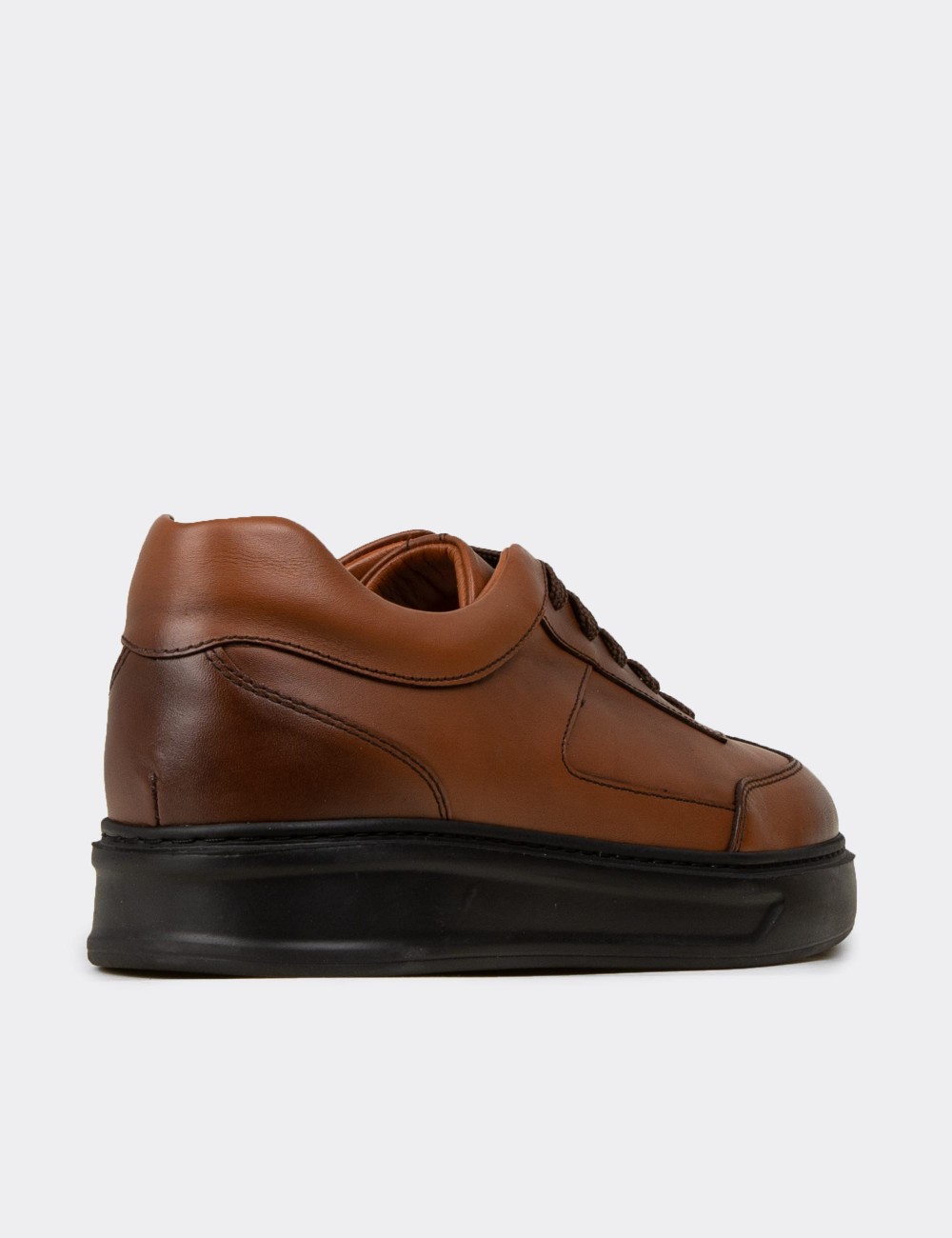 Men's Tan Leather Sneakers - 02015MTBAE01