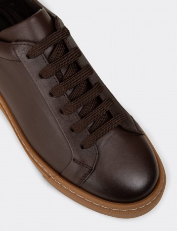 Men's Brown Leather Sneakers