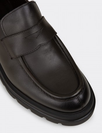 Men's Green Leather Loafers