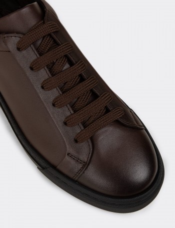 Men's Brown Leather Sneakers