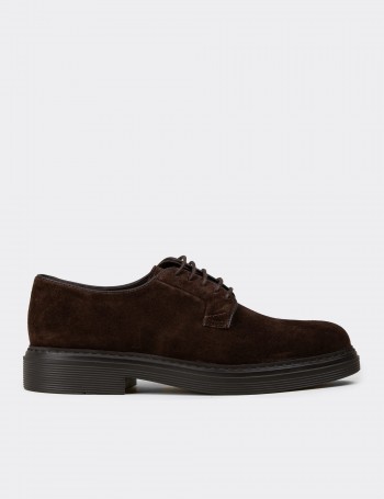 Men's Brown Suede Leather Lace-up Footwear