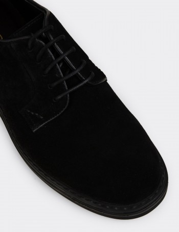 Men's Black Suede Leather Lace-up Footwear