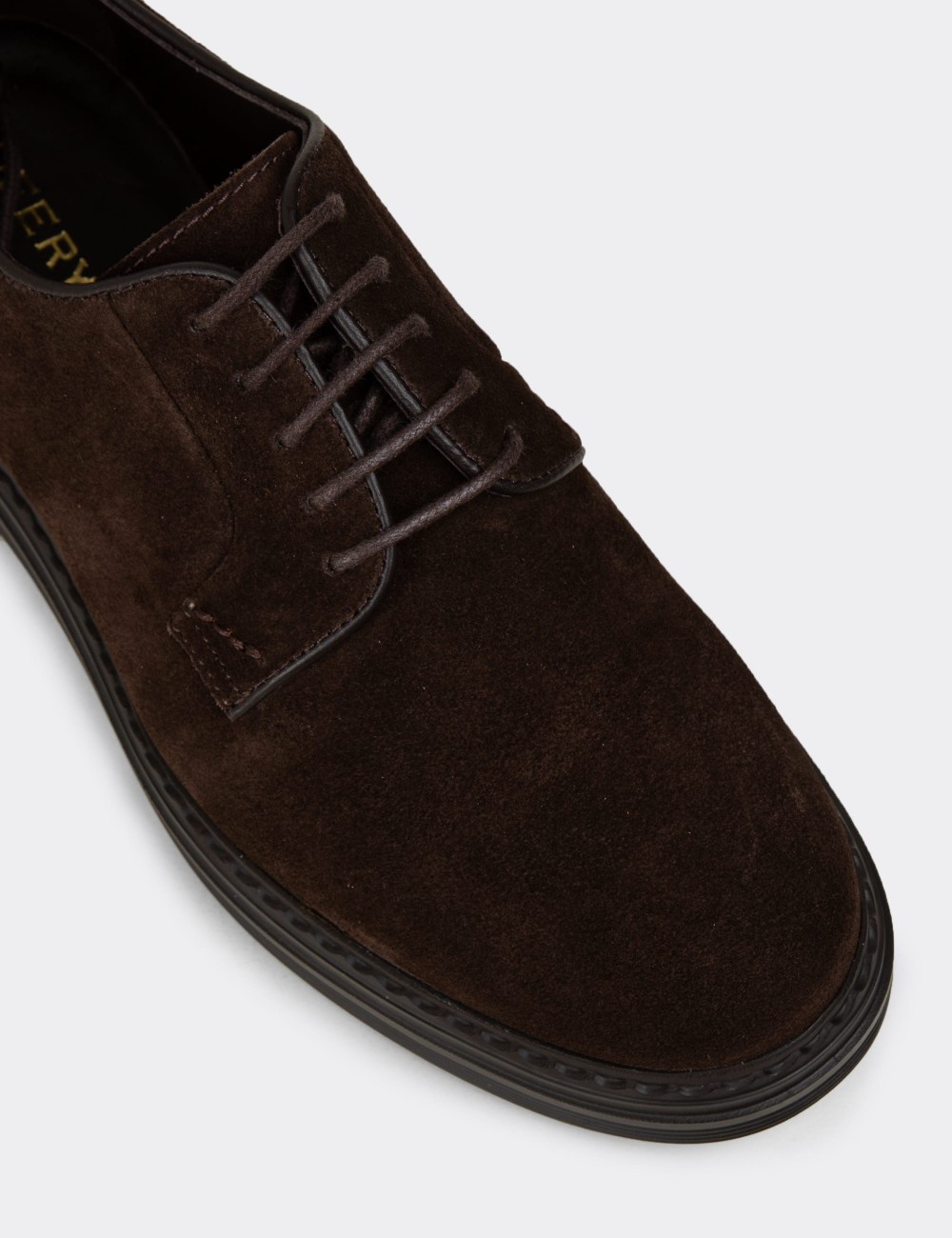 Men's Brown Suede Leather Lace-up Footwear - 02011MKHVC01