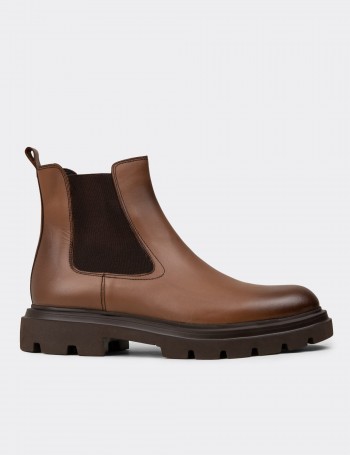 Men's Tan Leather Chelsea Boots