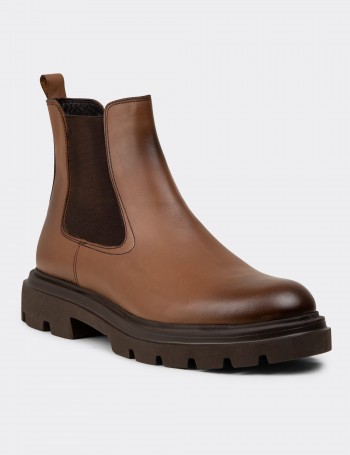 Men's Tan Leather Chelsea Boots