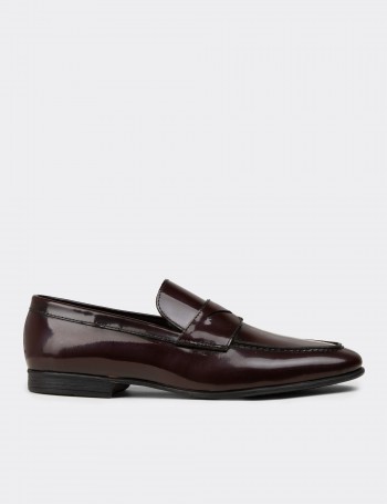 Men's Burgundy Leather Loafers