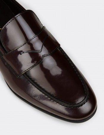 Men's Burgundy Leather Loafers