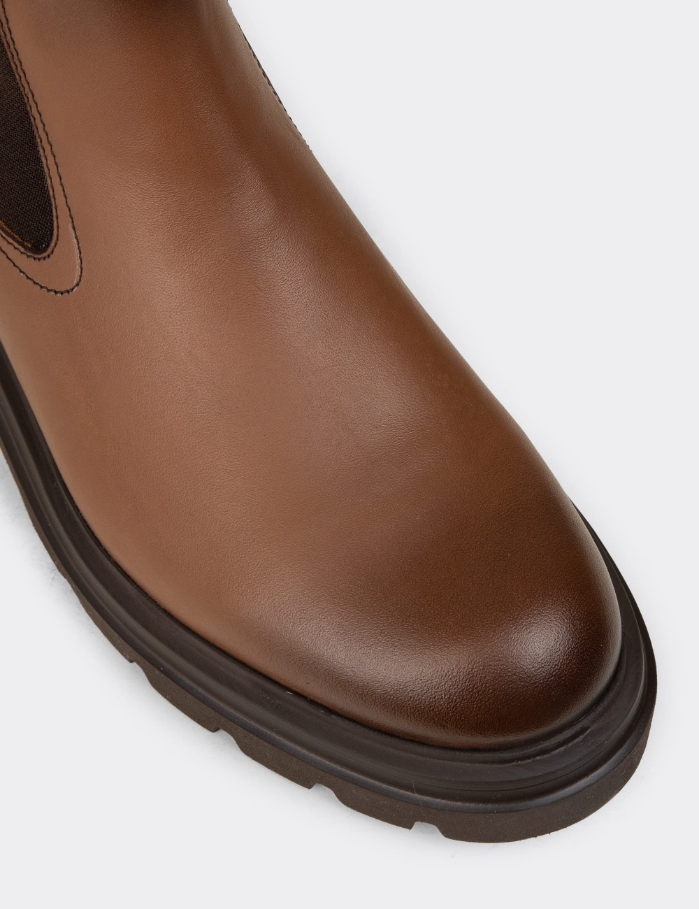 Men's Tan Leather Chelsea Boots - 01982MTBAE03