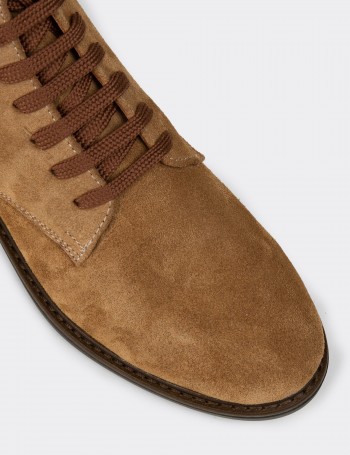 Women's Tan Suede Leather Ankle Boots