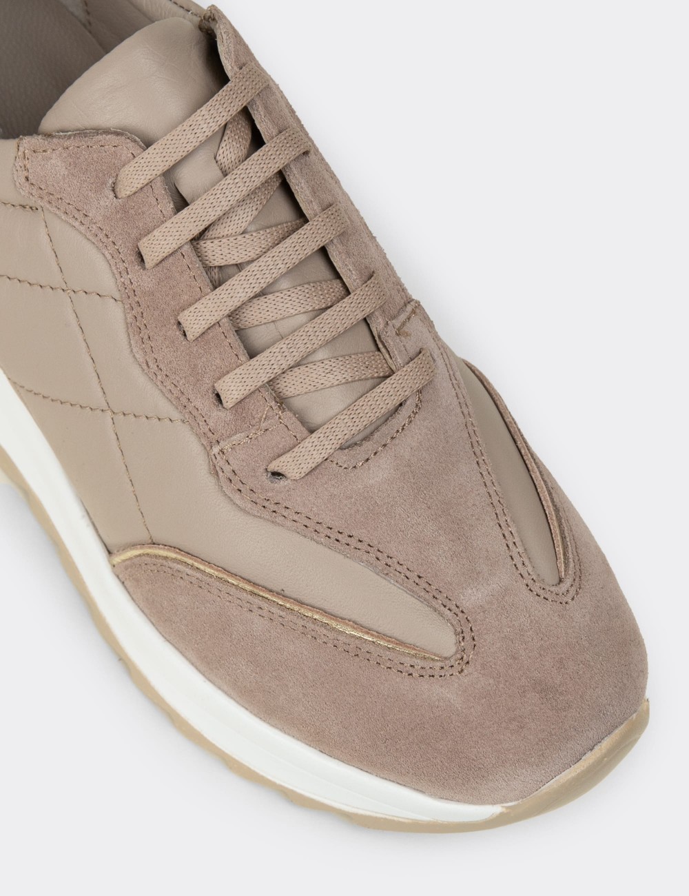 Women's Sandstone Suede Leather Sneakers - N0915ZVZNC01