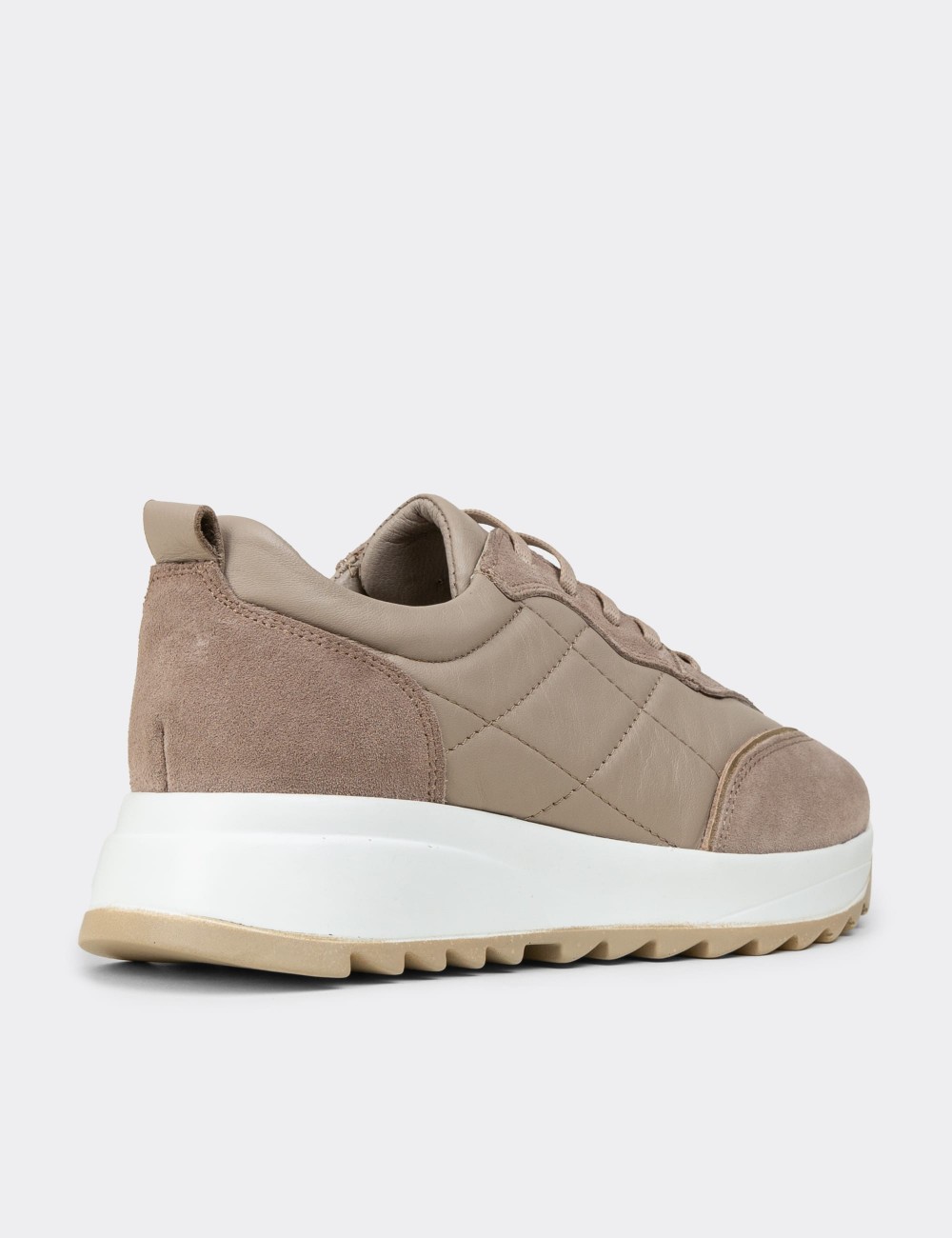 Women's Sandstone Suede Leather Sneakers - N0915ZVZNC01