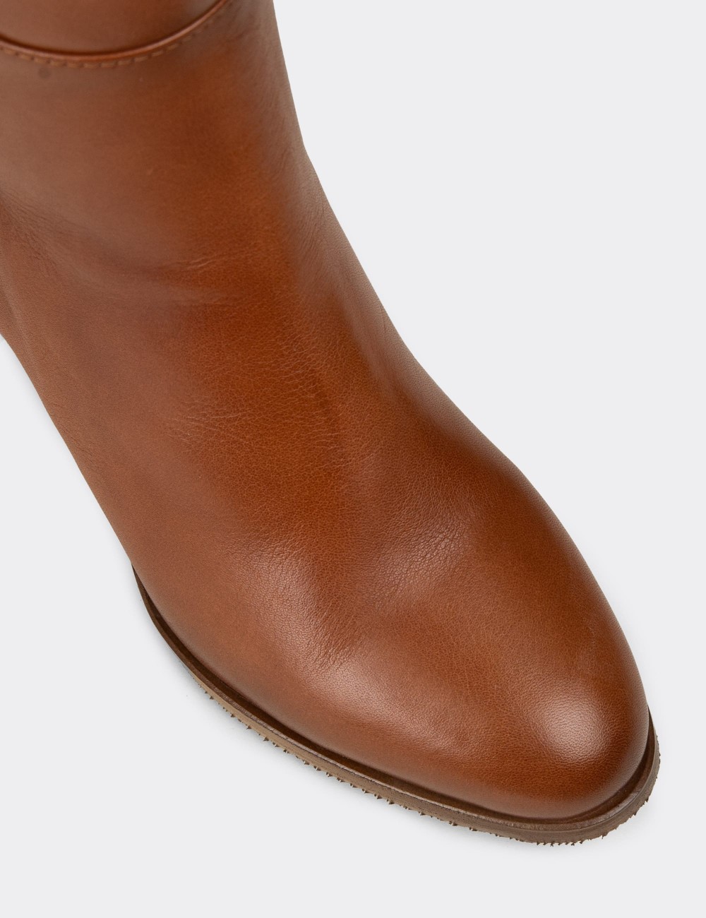 Women's Tan Leather Knee-High Boots - A2131ZTBAC01