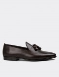 Men's Brown Leather Loafers with Tassels