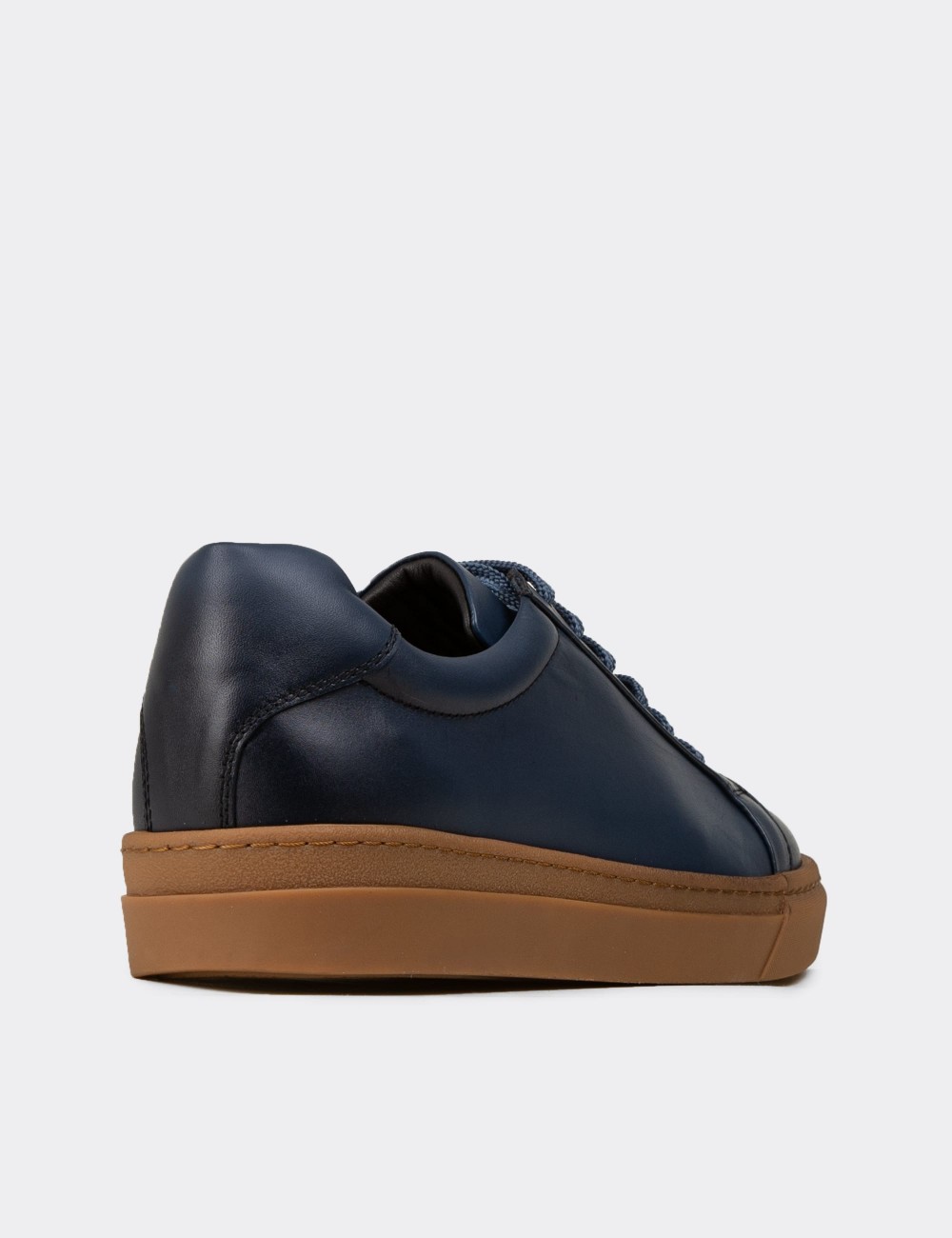 Men's Blue Leather Sneakers - 02018MMVIC01