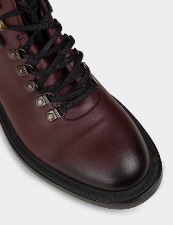 Men's Burgundy Leather Boots