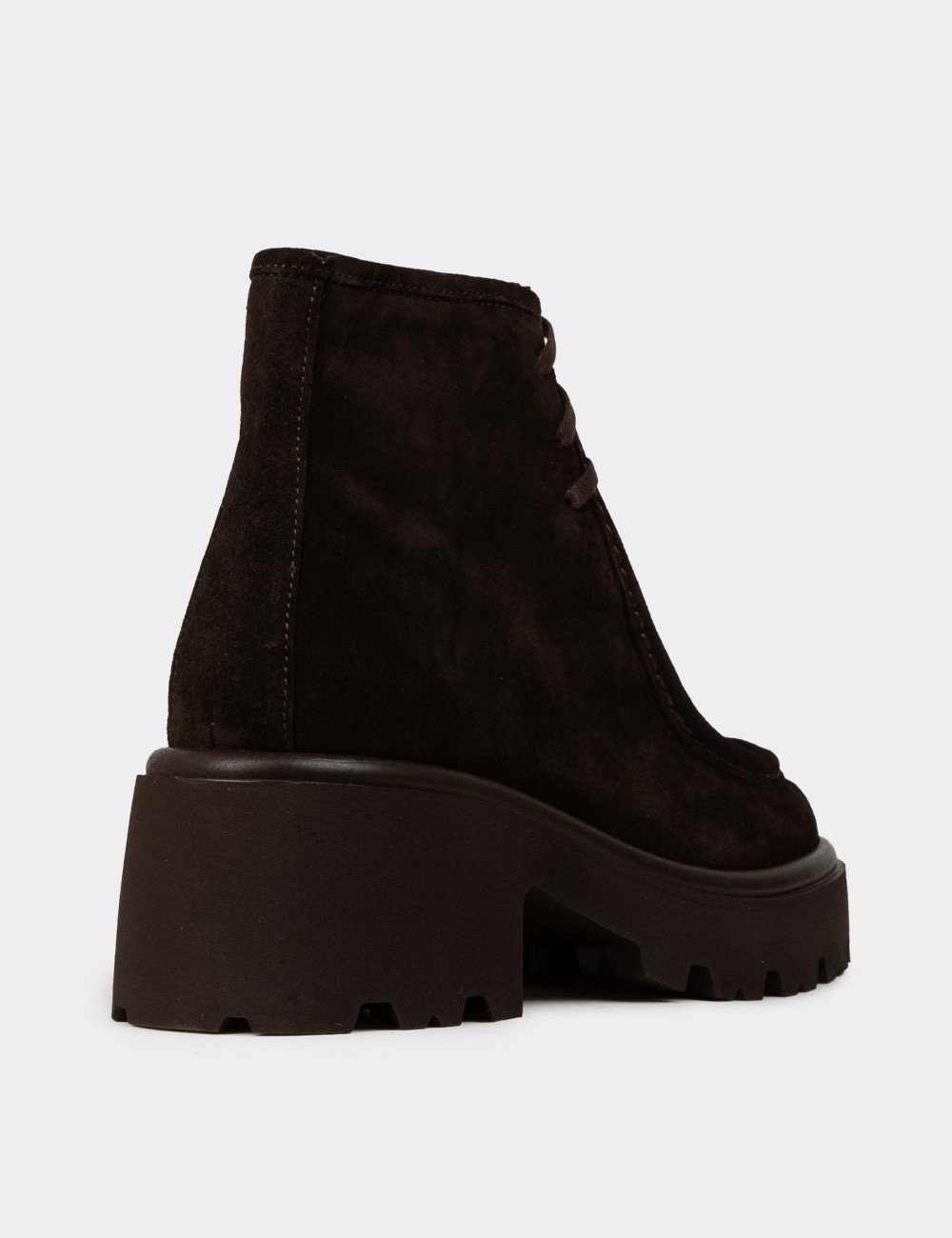 Men's Brown Suede Leather Boot - 22313ZKHVC01