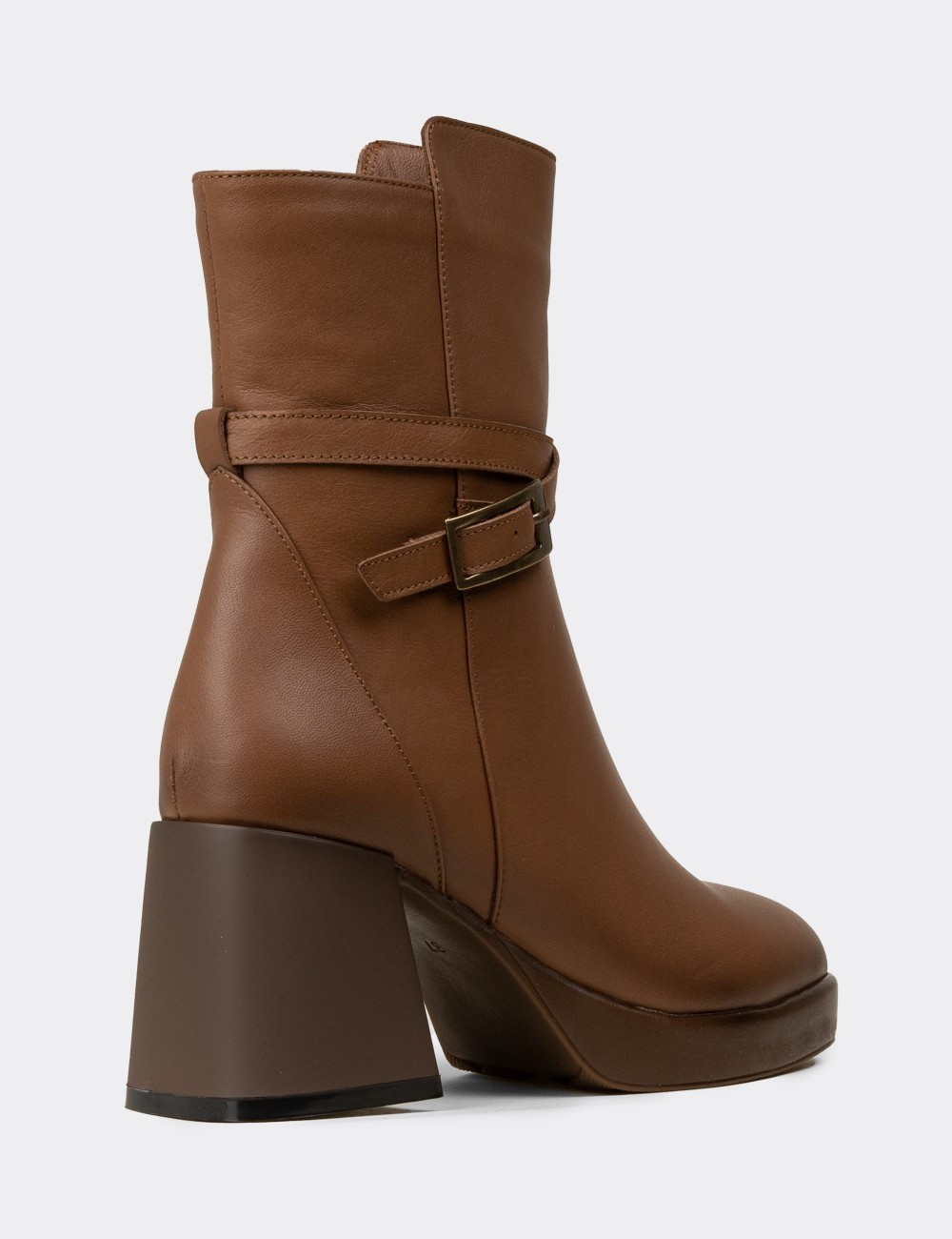 Women's Tan Leather Boots - A3444ZTBAC01